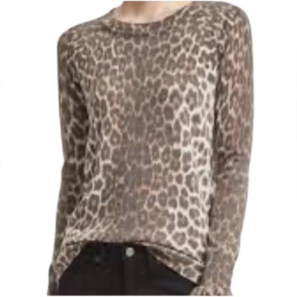 WOOL Banana Republic Leopard Print Fancy Cuff Sweater - Picture 6 of 6